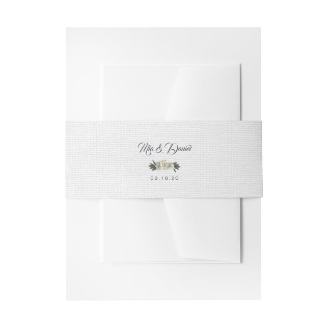 Glamour White and Peach Floral Peonys Einladungsbanderole (Vorderseite Beispiel)