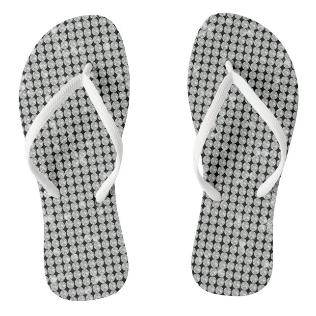 Glamour White Diamond Flip Flops (Fußbett)