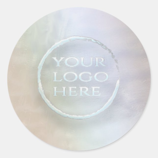 Glamour YOUR LOGO irisierende Perle holografisch Runder Aufkleber (Vorderseite)