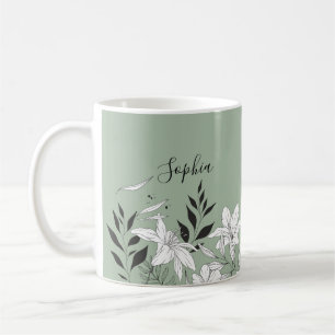 Glamouroe elegante schwarz-weiße Bezeichnung Monog Kaffeetasse