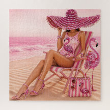 Glamourös Chic Klasse Dame Rosa Flamingo Tropische