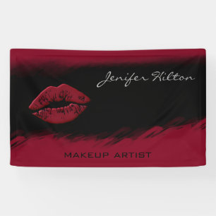 Glamourös moderne schicke rote Lippen Aquarell sch Banner