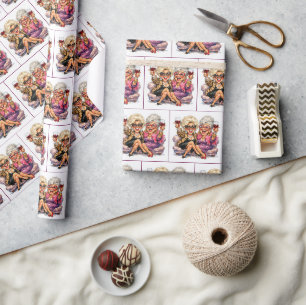 Glamouröse alte Damen mit Rotwein Geschenkpapier