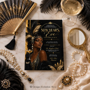 Glamouröse Art Deco-Silvesterparty-Einladung Einladung