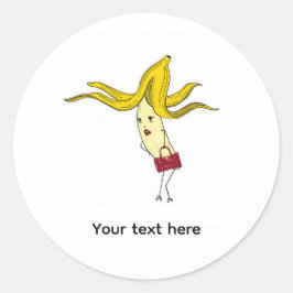 Glamouröse Banane, Bananen-Thema Runder Aufkleber