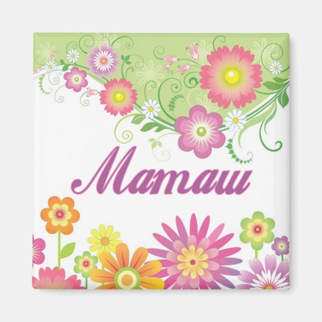 Glamouröse Blume Mamaw Magnet (Vorne)