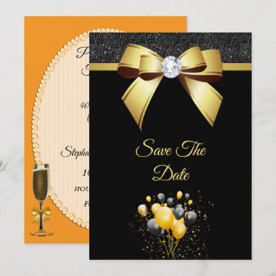 Glamouröse Eleganz-Geburtstagsfeier Save The Date