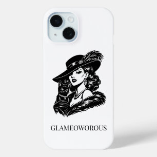 Glamouröse Frau mit Katzen-Modeillustration Case-Mate iPhone Hülle