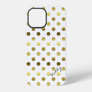 Glamouröse goldene Polka Punkte iPhone 12 Hülle