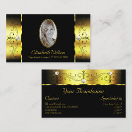 Glamouröse Goldrausch-Juwelen mit Foto Visitenkarte
