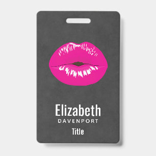 Glamouröse Illustration mit heißen rosa Lippen Ausweis