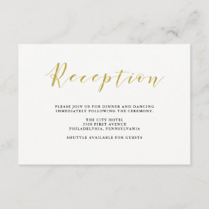 Glamouröse Imitate Gold Classic Hochzeitsempfang Begleitkarte