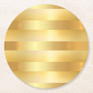 Glamouröse Imitate Gold Custom Blank Modernes Eleg Runder Pappuntersetzer