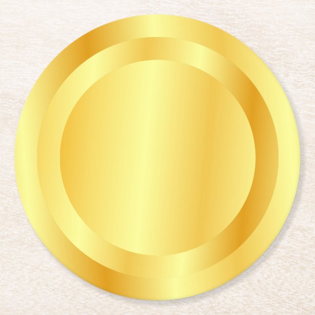 Glamouröse Imitate Gold Metallic Look Template Runder Pappuntersetzer (Vorderseite)