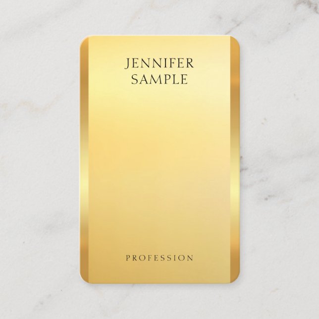 Glamouröse Imitate Gold Moderne Berufliche Elegant Visitenkarte (Vorderseite)