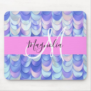 Glamouröse irisierende blaue Meerjungfrau-Schuppen Mousepad