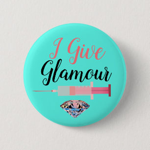 Glamouröse Krankenschwester fotografierte niedlich Button