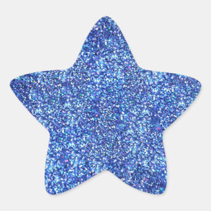 Glamouröse leere blaue Glitter-Optik modernes Temp Stern-Aufkleber