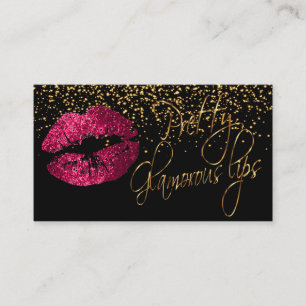 Glamouröse Lippen mit Goldenen Fetti & Hot-Pink-L Visitenkarte