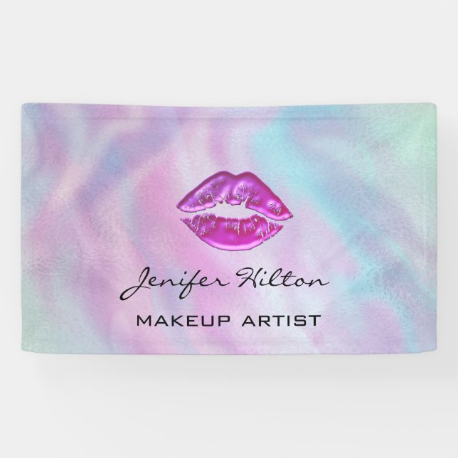 Glamouröse, moderne chic-holografische Regenbogenl Banner (Horizontal)