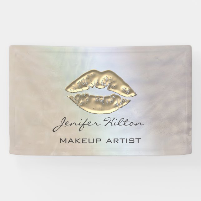 Glamouröse moderne schicke Imitate Goldlips hologr Banner (Horizontal)