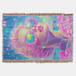 Glamouröse Neonfrau mit funkelnder Brille Decke