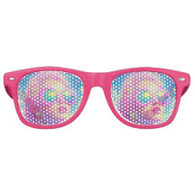 Glamouröse Neonfrau mit funkelnder Brille