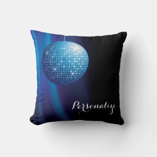 Glamouröse personalisierte blaue Disco-Kugel Kissen