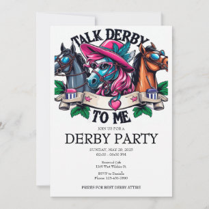 Glamouröse Pferderede Derby zu mir Party Einladung