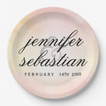 Glamouröse Pink Bokeh Light Monogramm Hochzeit