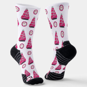 Glamouröse rosa Weihnachtsflamingos Socken
