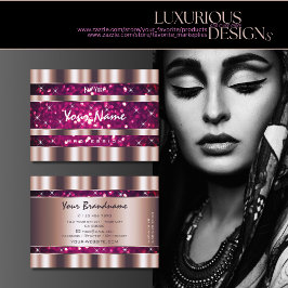 Glamouröse Rose Gold Pink Glitzer Stars markieren Visitenkarte