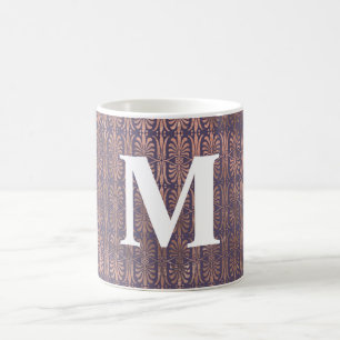 Glamouröse Rose Goldfolie und Lavendel Art Deco Kaffeetasse