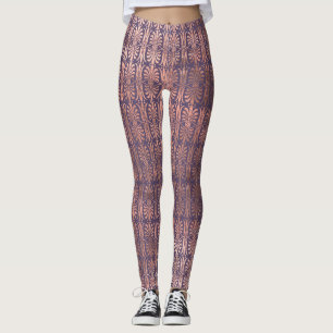 Glamouröse Rose Goldfolie und Lavendel Art Deco Leggings