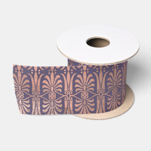 Glamouröse Rose Goldfolie und Lavendel Art Deco Satinband