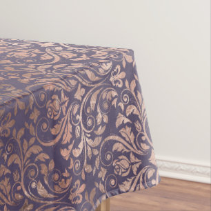 Glamouröse Rose Goldfolie und Lavendel Damast Tischdecke