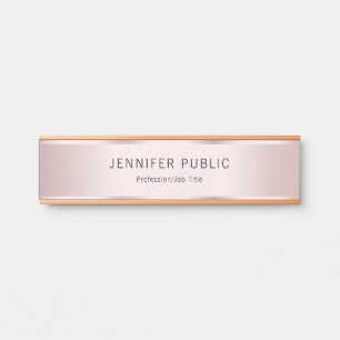 Glamouröse Roségold Moderne Elegante Namens Haus Türschild