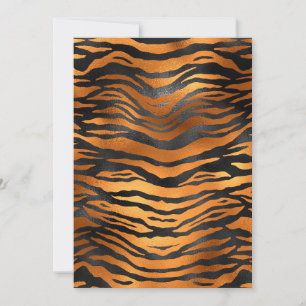 Glamouröse schwarze braune Tigerstreifen Tierprint Dankeskarte