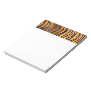 Glamouröse schwarze braune Tigerstreifen Tierprint Notizblock