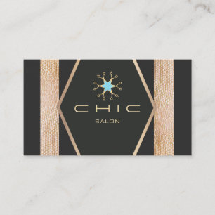 Glamouröse Schwarze Goldhaar-Salonschere Visitenkarte
