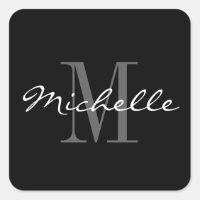 Glamouröse Schwarzweiß-Monogramm-Aufkleber