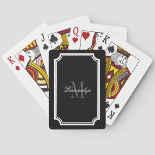 Glamouröse Schwarzweiß-Monogramm-Spielkarten Spielkarten