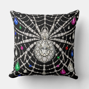 Glamouröse Spinne mit Diamantverzierung Kissen