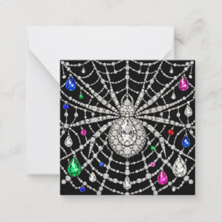 Glamouröse Spinne mit Diamantverzierung Mitteilungskarte