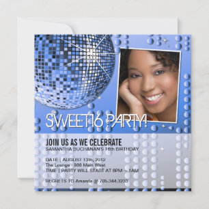 Glamouröse Sweet Sixteen Disco-Kugel Einladung