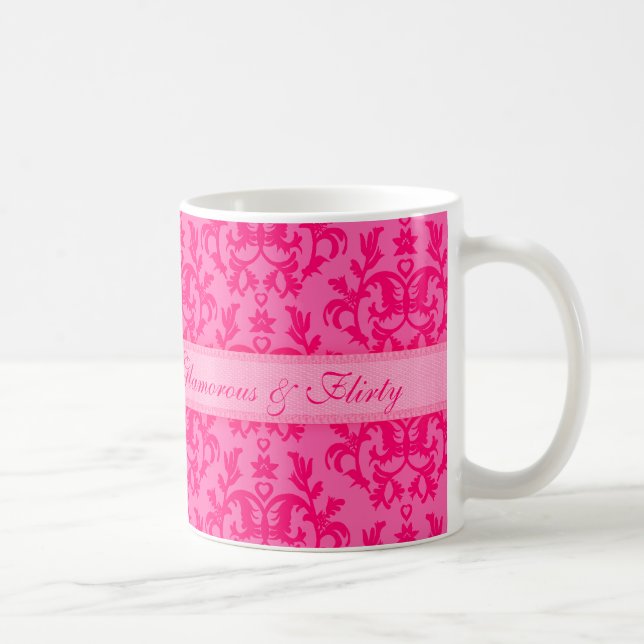 Glamouröse und Kokette feuchtrosa Tasse (Rechts)