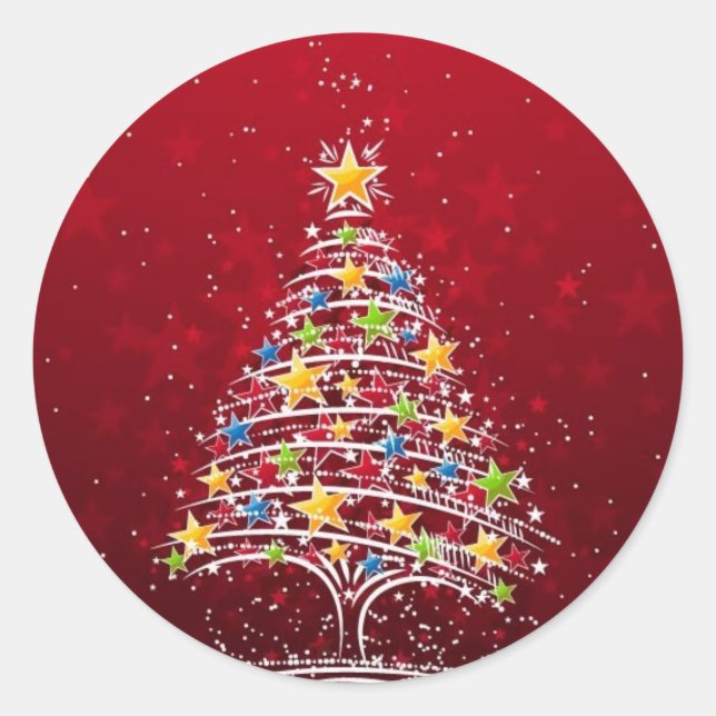 Glamouröse Weihnachten Runder Aufkleber (Vorderseite)