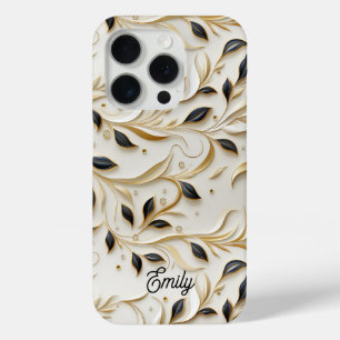 Glamouröse, weiße Gold- und Schwarzwaldmuster Case-Mate iPhone Hülle