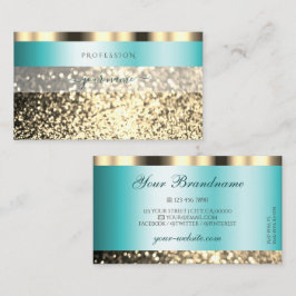 Glamouröser Aquamariner und goldener Glitzer Glanz Visitenkarte