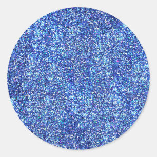 Glamouröser blauer Glitter-Rohling klassisch Runder Aufkleber